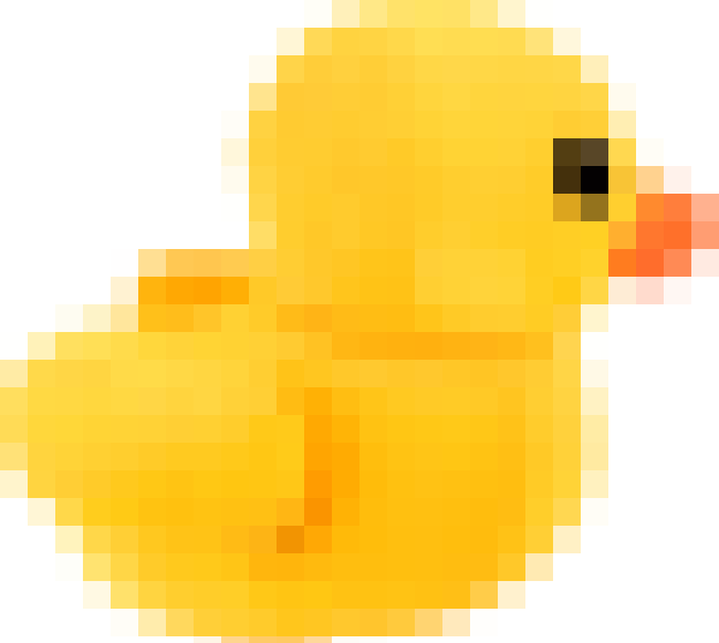Pixelated yellow duck